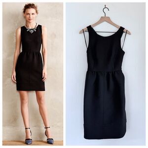 NWT Anthropologie Maeve Rokin Cross-back Jacquard Pencil Dress in Black Size 6